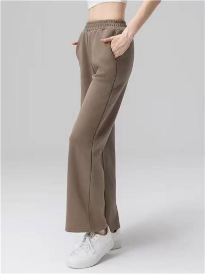 Pantalón felpa recto forro polar