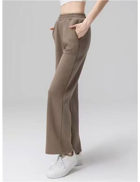 Pantalón felpa recto forro polar