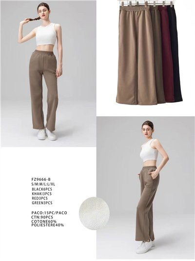 Pantalón felpa recto forro polar 2