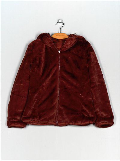 Faux fur reversible down puffer jacket 2