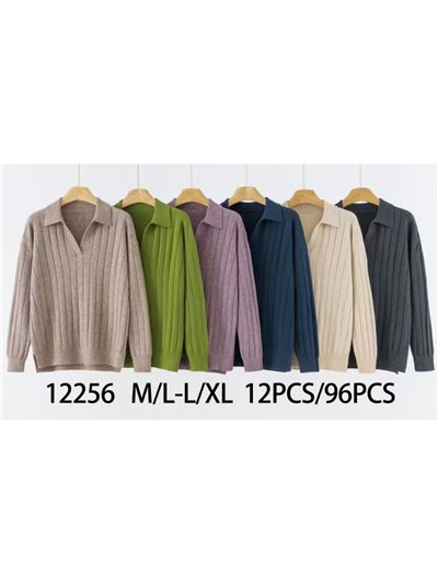 Jersey canalé cuello polo 2