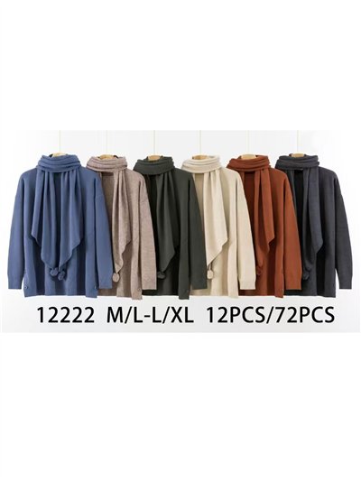 Jersey talla grande detalle botones + Bufanda 2