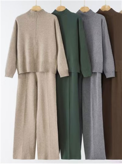 Conjunto Jersey cuello perkins + Pantalón recto