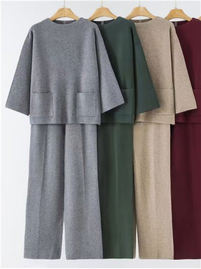 Conjunto Jersey bolsillo + Pantalón recto