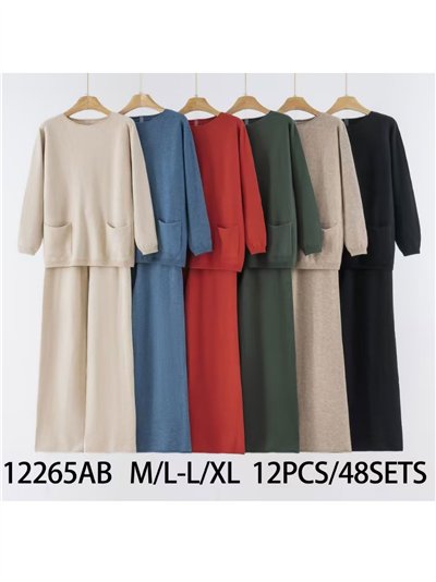 Conjunto Jersey soft bolsillos + Pantalón wide leg 2