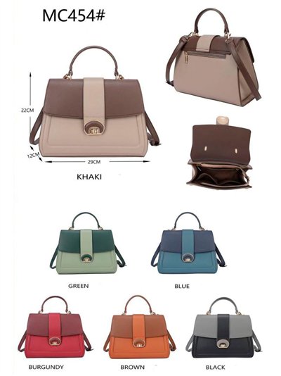 Bolso de mano bicolor con solapa