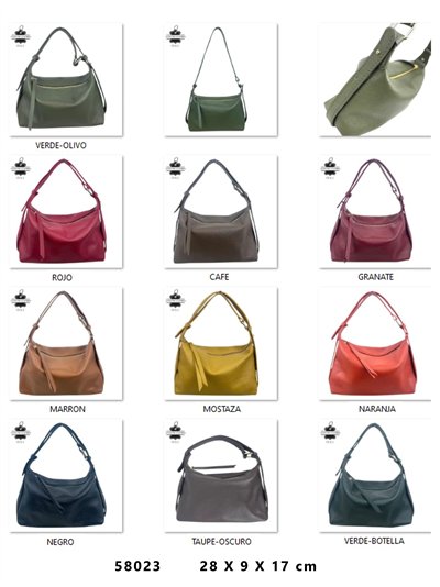 Bolso de hombro de piel