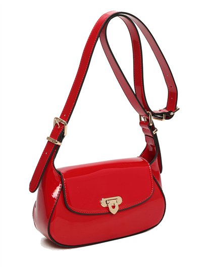 Bolso bandolera mini de charol solapa 2