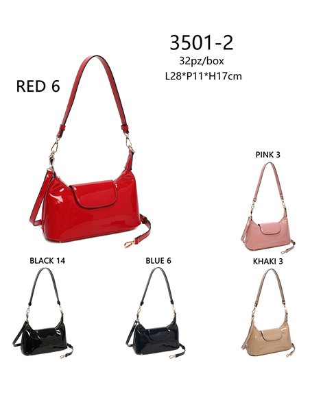 Bolso bandolera de charol solapa