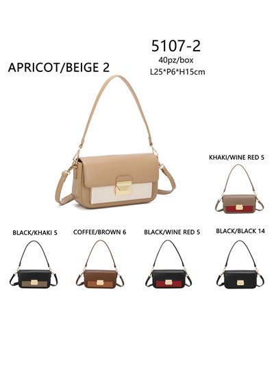 Bolso bandolera bicolor cierre metálico