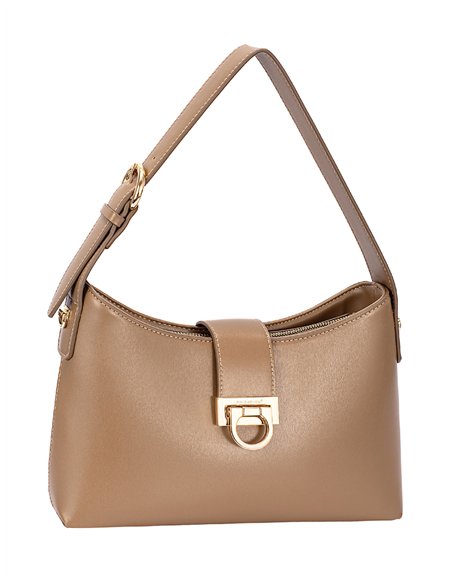 Bolso de hombro cierre metálico