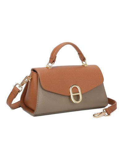 Mini bolso tote bicolor solapa 2