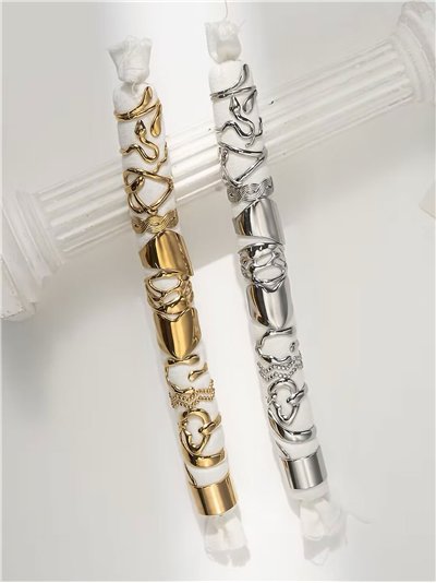 Conjunto de 12 anillos - Acero inoxidable - Expositor incluido