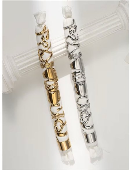 Conjunto de 12 anillos - Acero inoxidable - Expositor incluido