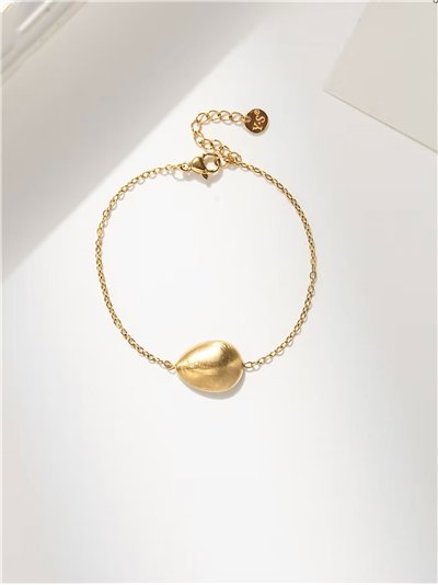 Pulsera cadena esfera dorada - Acero inoxidable