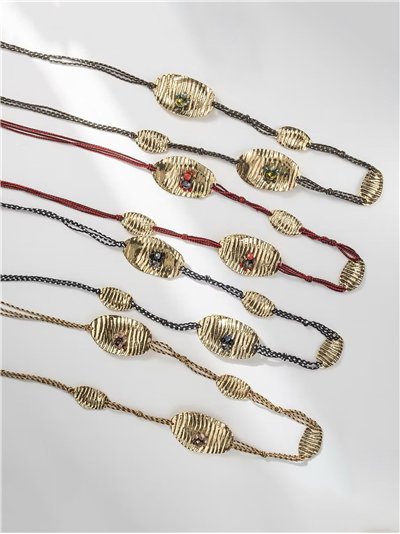 Collar cuerda detalle metálico - Acero inoxidable