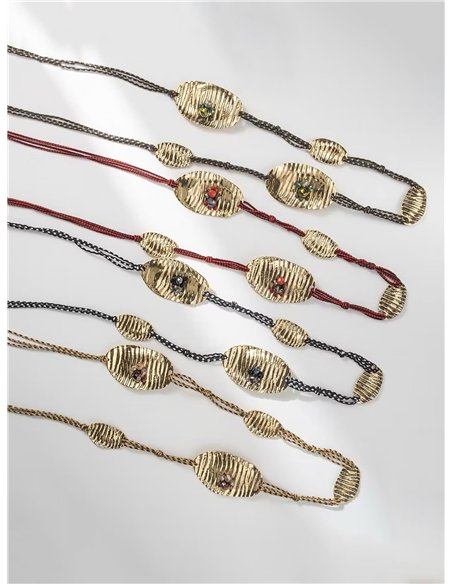 Collar cuerda detalle metálico - Acero inoxidable