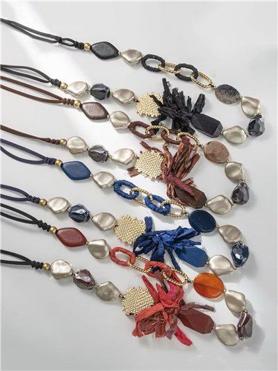 Collar efecto piedra