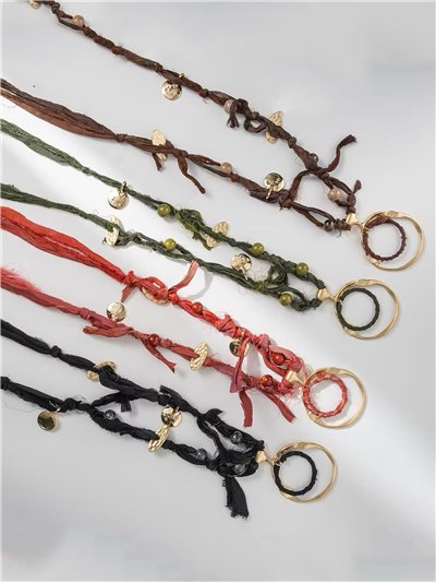 Collar cuerda detalle metálico - Acero inoxidable