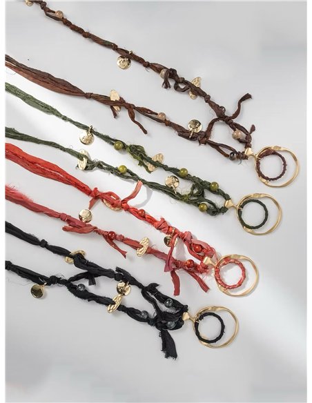 Collar cuerda detalle metálico - Acero inoxidable