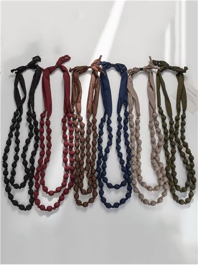 Collar cuerda abalorios
