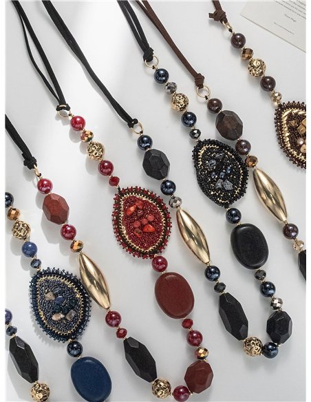 Collar cuerda medallones