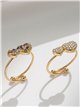 Anillo corazones con circonitas - Acero inoxidable