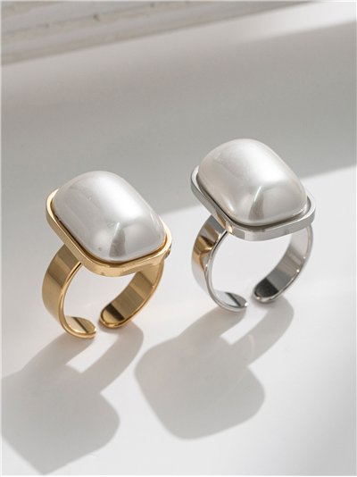 Anillo perla - Acero inoxidable