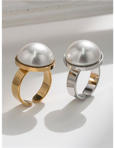 Anillo perla - Acero inoxidable