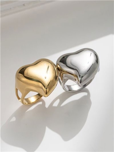 Anillo corazón - Acero inoxidable