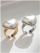 Anillo corazón perla - Acero inoxidable