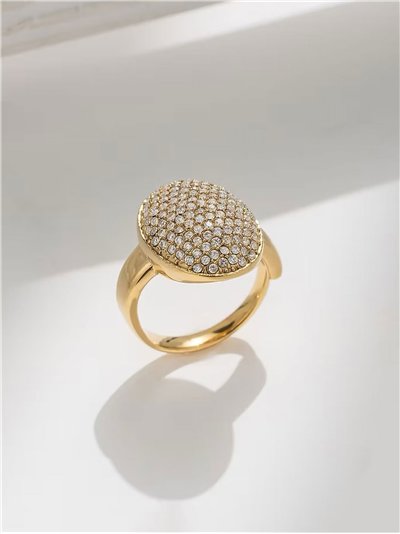 Anillo con circonitass - Acero inoxidable