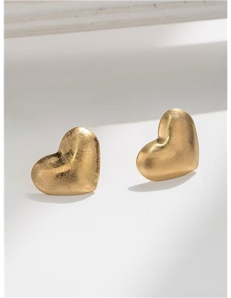 Pendientes corazón dorado - Acero inoxidable