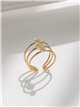 Anillo triple con circonitas - Acero inoxidable