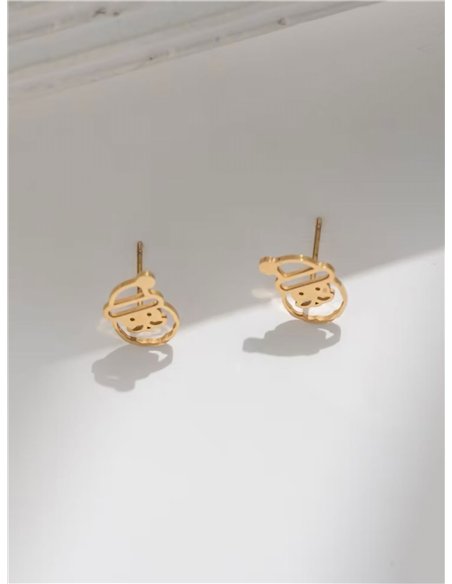 Pendientes papa noel - Acero inoxidable