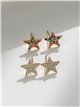 Pendientes estrella con circonitas - Acero inoxidable