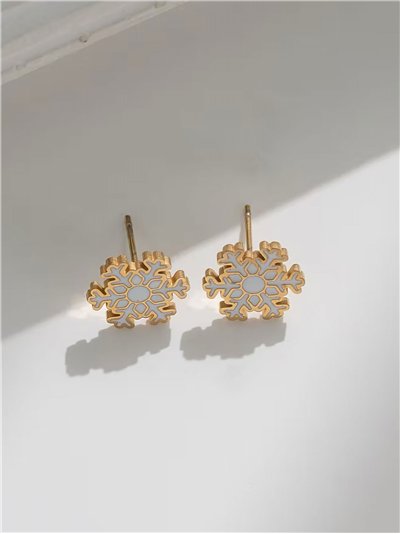 Pendientes copo de nieve - Acero inoxidable