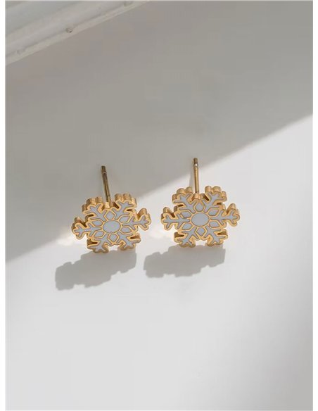 Pendientes copo de nieve - Acero inoxidable