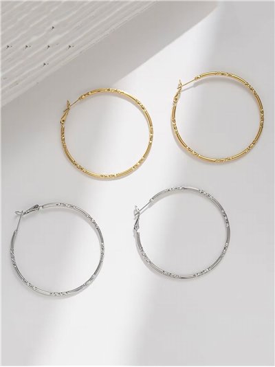 Pendientes aros clásicos - Acero inoxidable