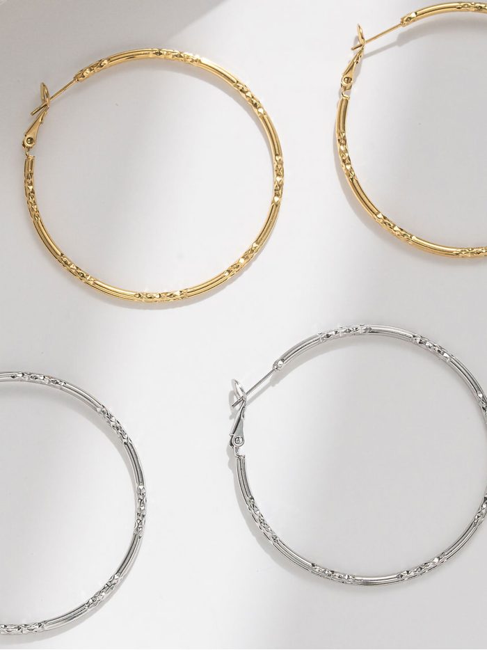 Pendientes aros clásicos - Acero inoxidable