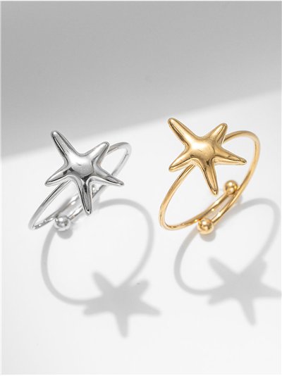 Anillo estrella de mar - Acero inoxidable 2