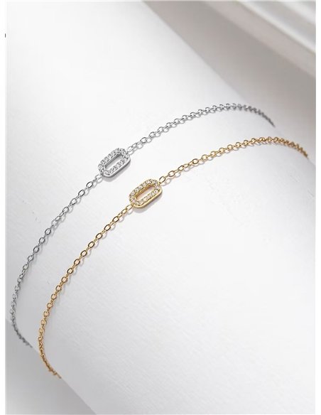 Pulsera cadena con circonitas - Acero inoxidable