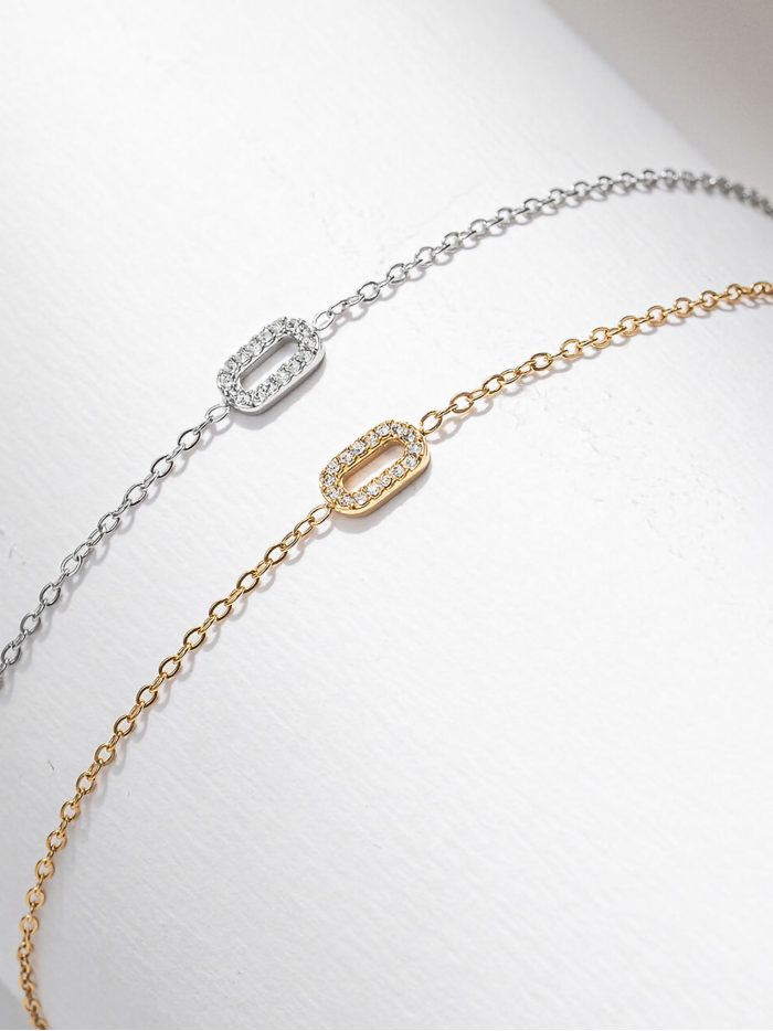 Pulsera cadena con circonitas - Acero inoxidable