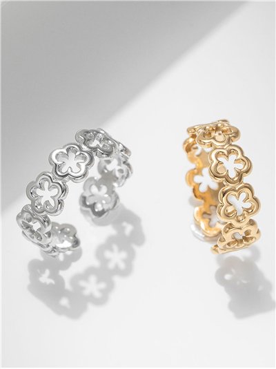 Anillo flores - Acero inoxidable 2