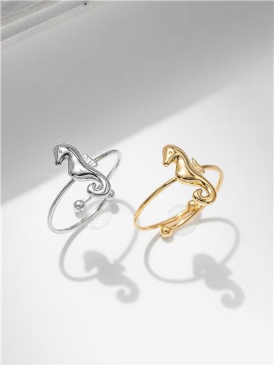 Anillo caballito de mar - Acero inoxidable