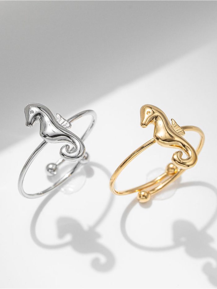 Anillo caballito de mar - Acero inoxidable