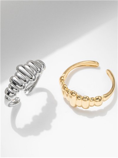 Anillo ondas unidas - Acero inoxidable 2
