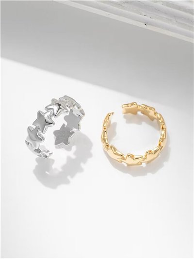 Anillo estrellas - Acero inoxidable