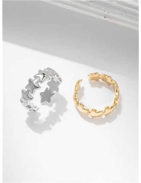 Anillo estrellas - Acero inoxidable