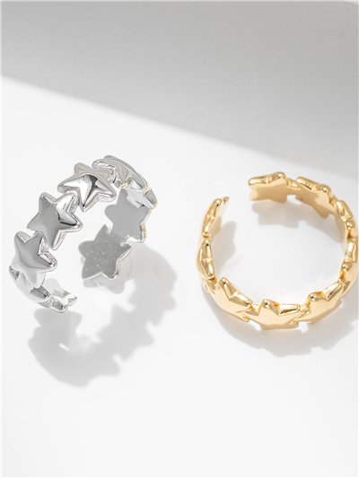Anillo estrellas - Acero inoxidable 2